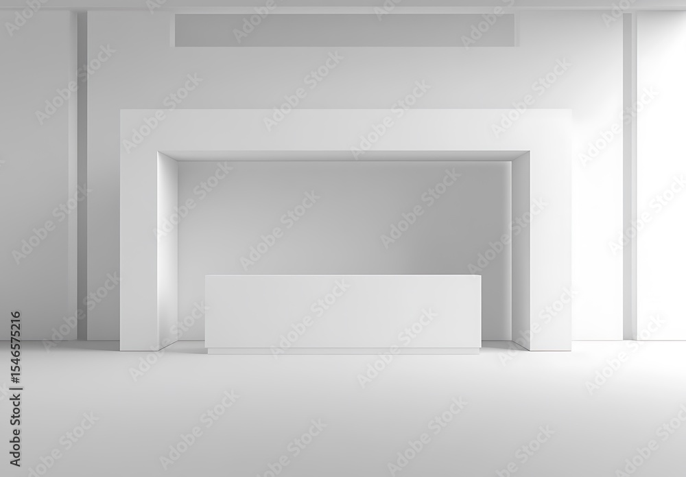 Fototapeta premium Clean Minimalist Reception Desk Mockup