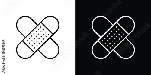 Plaster icon in black. flat graphic vector icon