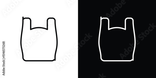 Plastic bag icon in black. flat graphic vector icon