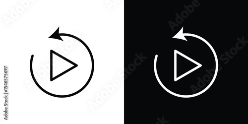 Playback icon in black. flat graphic vector icon