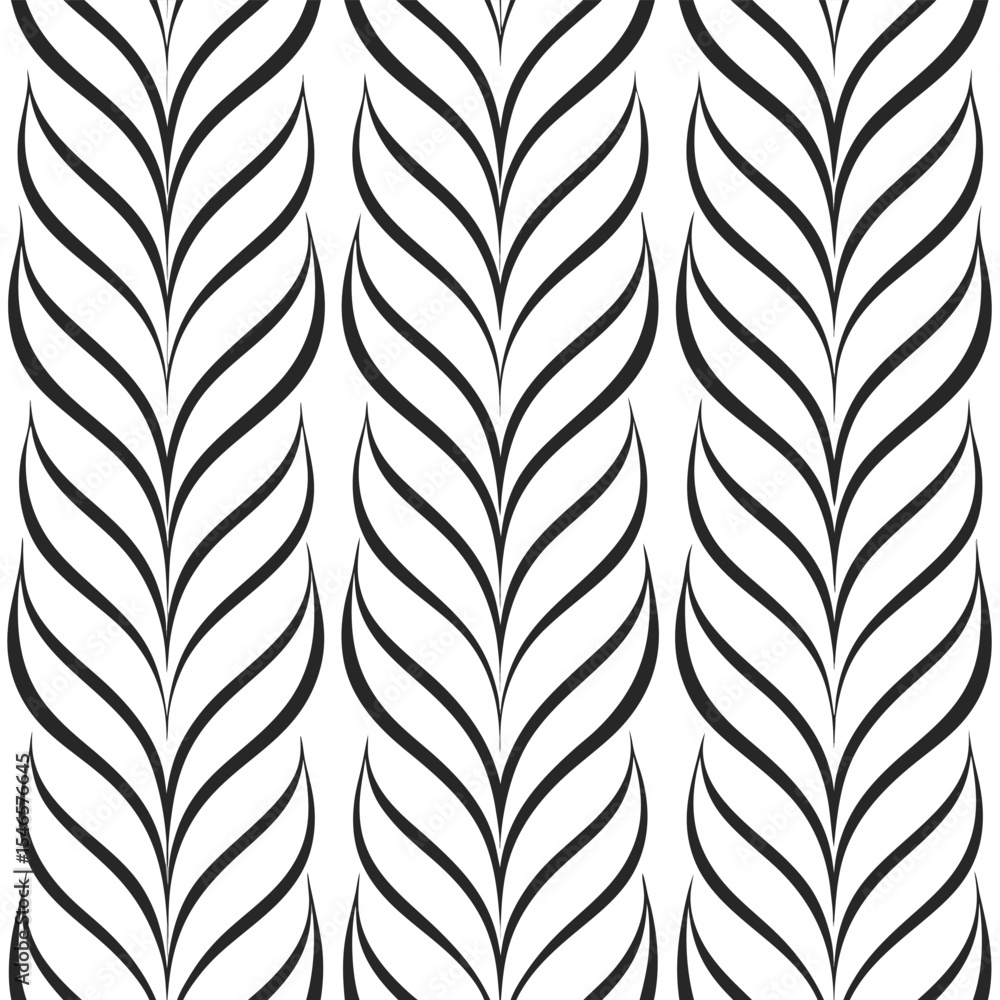 Obraz premium Seamless Abstract Line Pattern with Flowing Curves in Vertical Arrangement