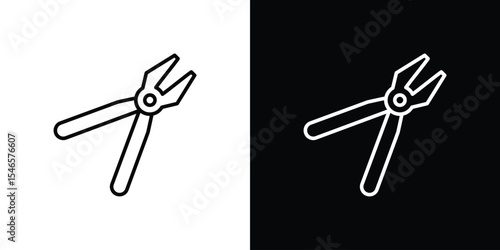 Pliers icon in black. flat graphic vector icon