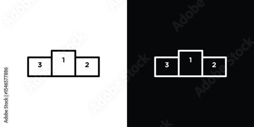 Podium icon in black. flat graphic vector icon