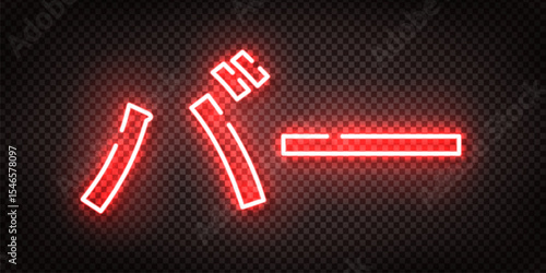 Vector realistic isolated neon sign of Bar in Japanese on transparent background.
