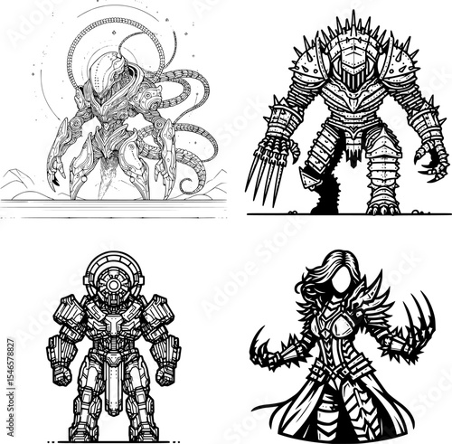 collection of enemy mini boss character, ideal for game concept art, print projects, and digital design inspiration