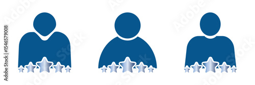 Five stars from customers set icons, rating signs, customer reviews sign, rating service, good client satisfaction, user experience best customer feedback concept