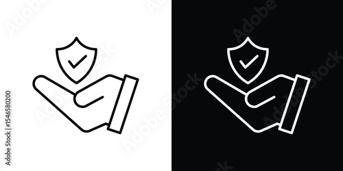 Policyholder icon in black. flat graphic vector icon