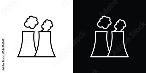 Pollution icon in black. flat graphic vector icon