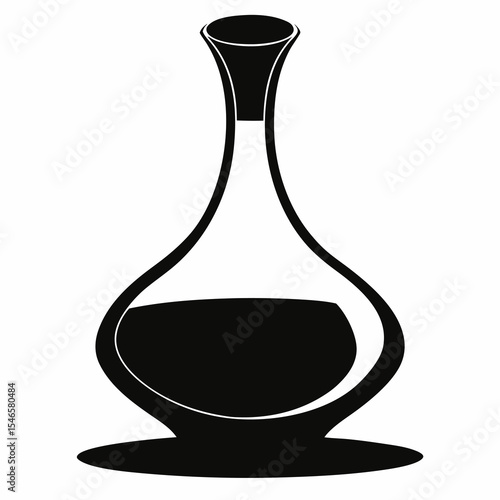 black vase isolated on white background