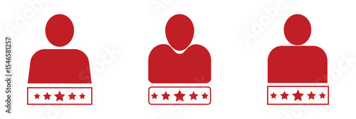 Five stars from customers set icons, rating signs, customer reviews sign, rating service, good client satisfaction, user experience best customer feedback concept