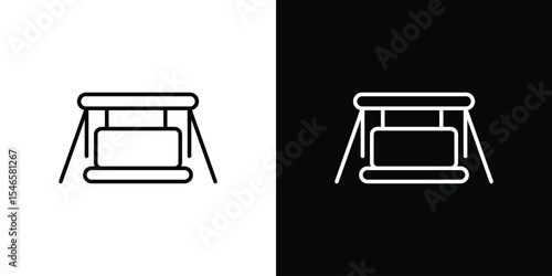 Porch swing icon in black. flat graphic vector icon