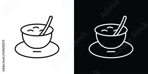 Porridge baby cereal icon in black. flat graphic vector icon