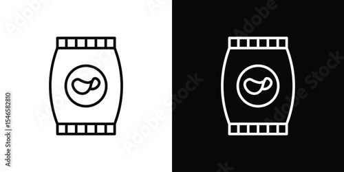 Potato chips icon in black. flat graphic vector icon