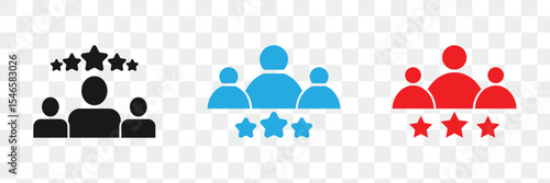 Customer Review icon set multiple style collection.