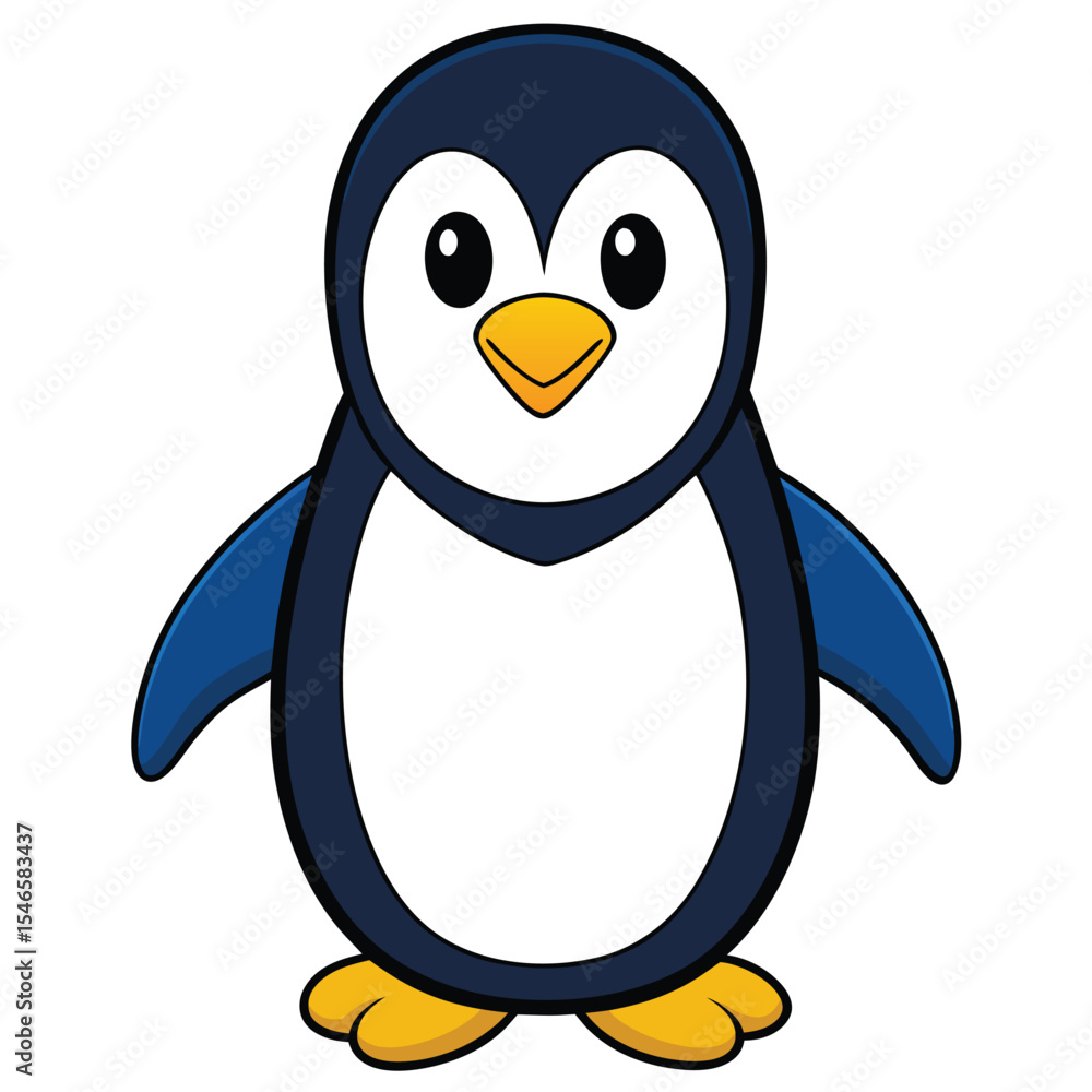 Obraz premium Penguin white background