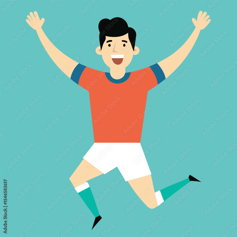 Soccer Player Celebrates Goal happy boy jumping Soccer Player Celebrates Goal happy boy jumping