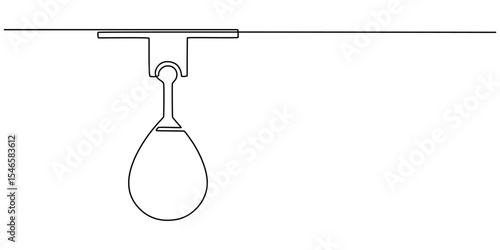 Single continuous line drawing punching bag for boxing gear logo. Boxing equipment for training at indoor gym. Boxer punch practice for match, Punchbag continuous one line drawing. Heavy bag single. 