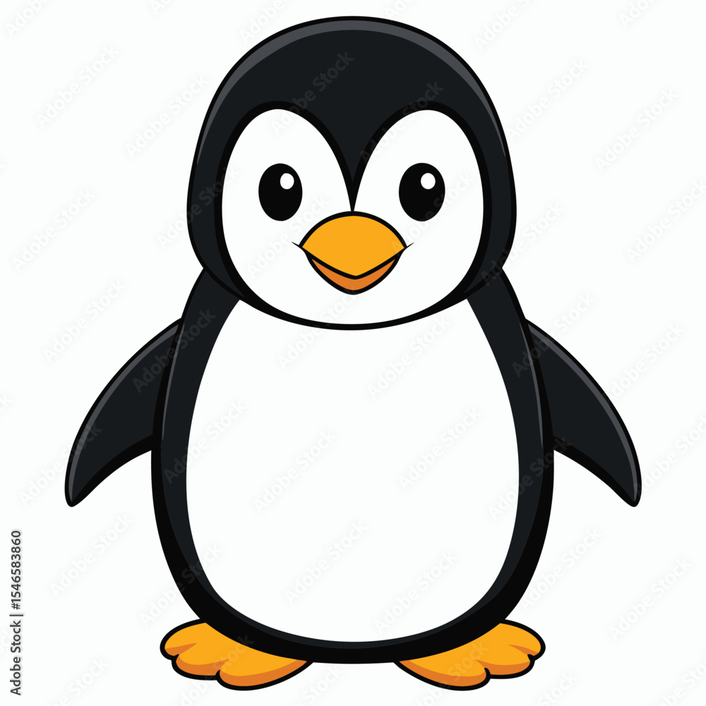 Obraz premium Penguin white background