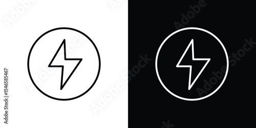 Power icon in black. flat graphic vector icon