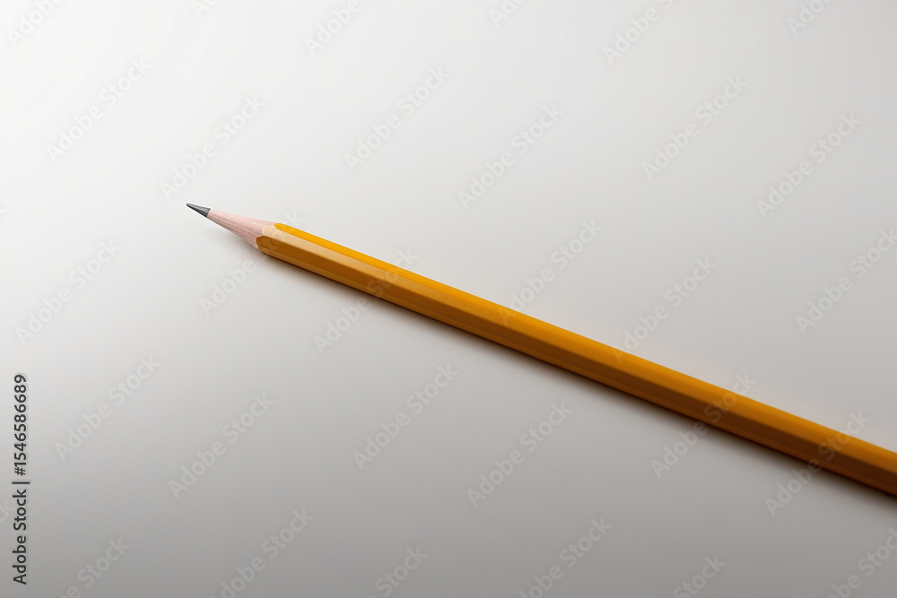 A yellow wooden pencil with a sharpened A yellow wooden pencil with a sharpened