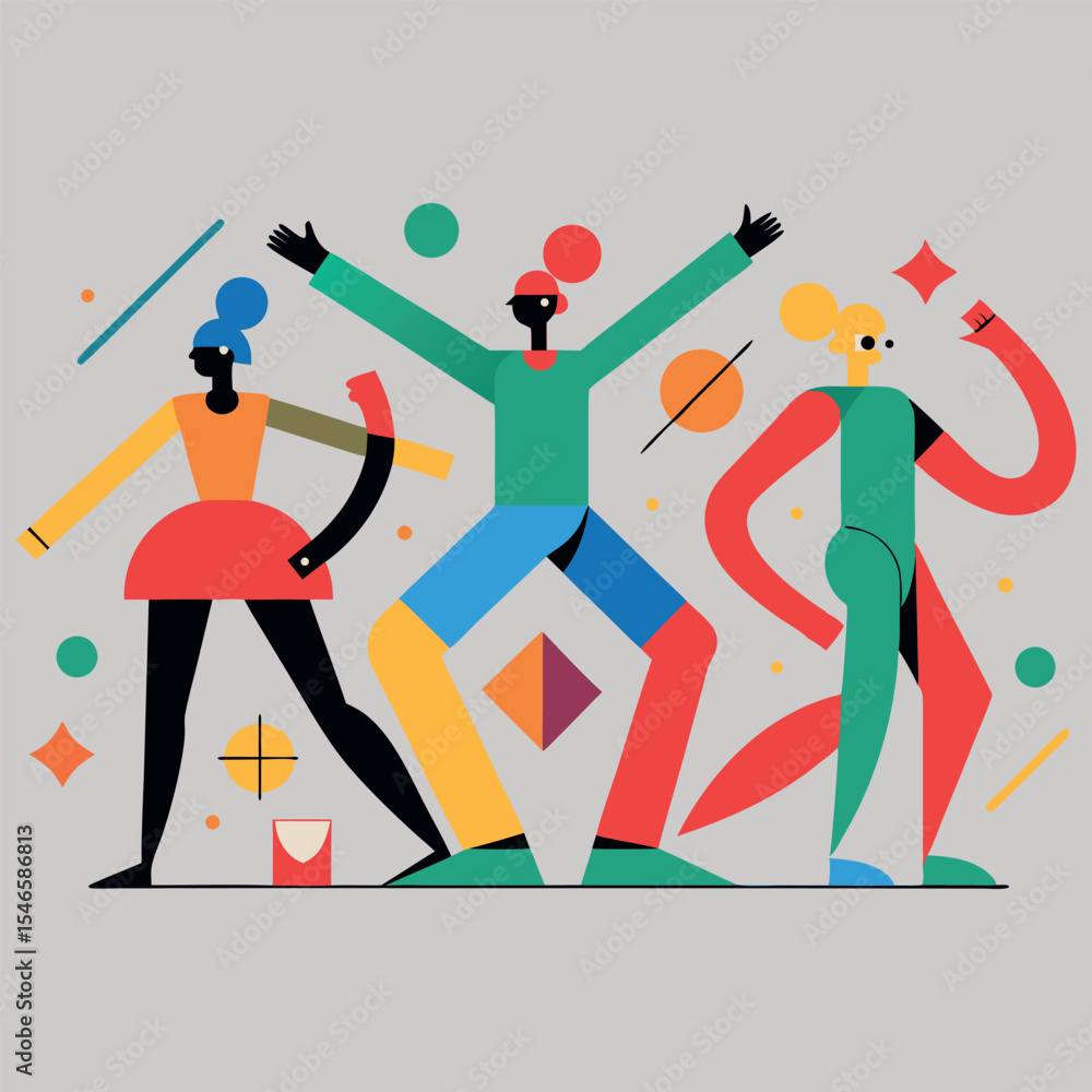 Colorful Dog Illustration with Basic Shapes in CMYK Color Model for Graphic Design Colorful Dog Illustration with Basic Shapes in CMYK Color Model for Graphic Design