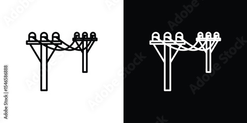 power pole icon in black. flat graphic vector icon