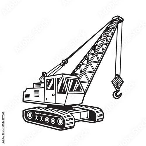 Crawler crane icon vector. Adobe Illustrator Artwork