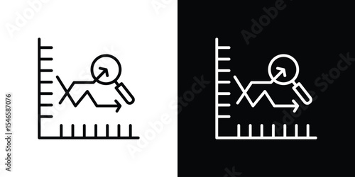 Predictive analytics icon in black. flat graphic vector icon