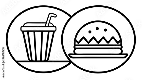 editable food icons that are most necessary for restaurants on white backgrounds