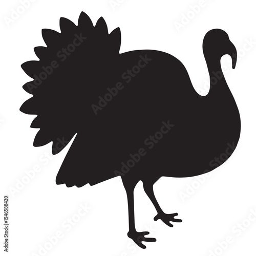 Turkey silhouette isolated on white background