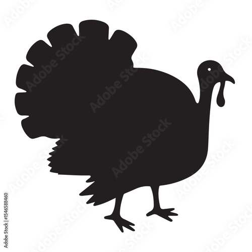 Turkey silhouette isolated on white background