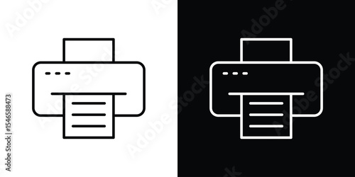 Print button icon in black. flat graphic vector icon