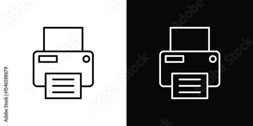 Printer icon in black. flat graphic vector icon
