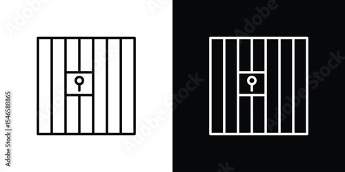 Prison icon in black. flat graphic vector icon