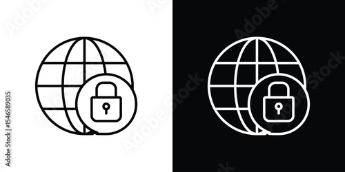 Private network icon in black. flat graphic vector icon