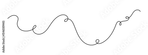 Long squiggly hand drawn line decoration element