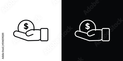Profit icon in black. flat graphic vector icon