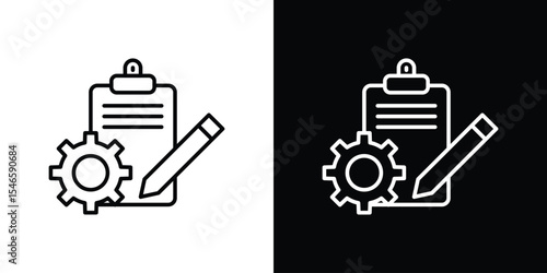Project management icon in black. flat graphic vector icon