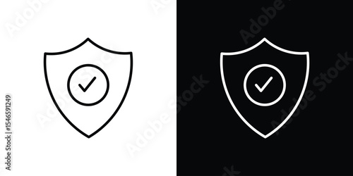 Protection icon in black. flat graphic vector icon