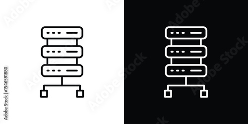 Proxy server icon in black. flat graphic vector icon