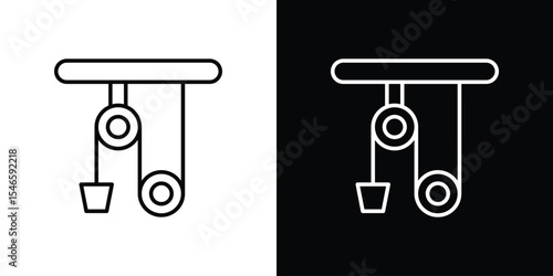 Pulley icon in black. flat graphic vector icon