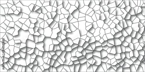 Abstract black and white cellular pattern with soft shadows creating a geometric design perfect for backgrounds and design elements.