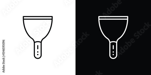 Putty knife icon in black. flat graphic vector icon