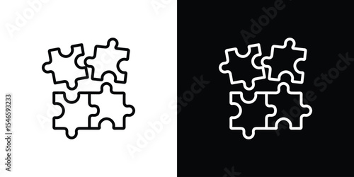 Puzzle icon in black. flat graphic vector icon