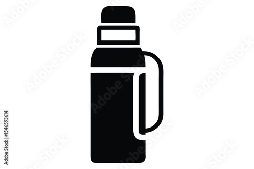 Simple black icon of a thermos or insulated water bottle.