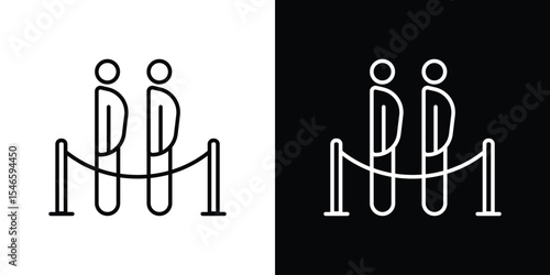 Queue icon in black. flat graphic vector icon