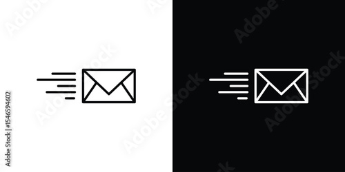 Quick Message icon in black. flat graphic vector icon