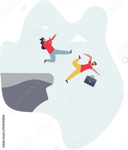 Business dishonesty, betrayal or jealousy colleague, career competitor or cheating concept.character for design.