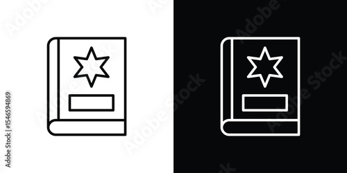 Quran book icon in black. flat graphic vector icon