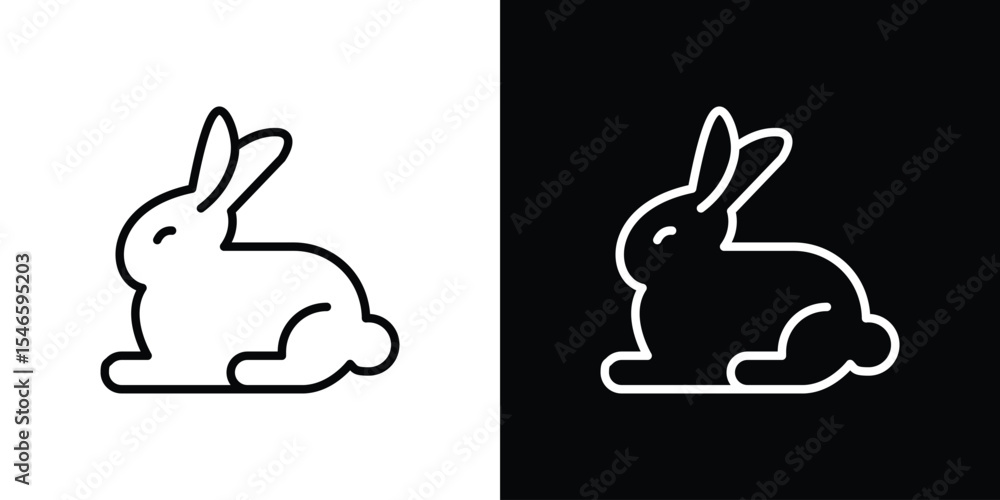 Obraz premium Rabbit icon in black. flat graphic vector icon